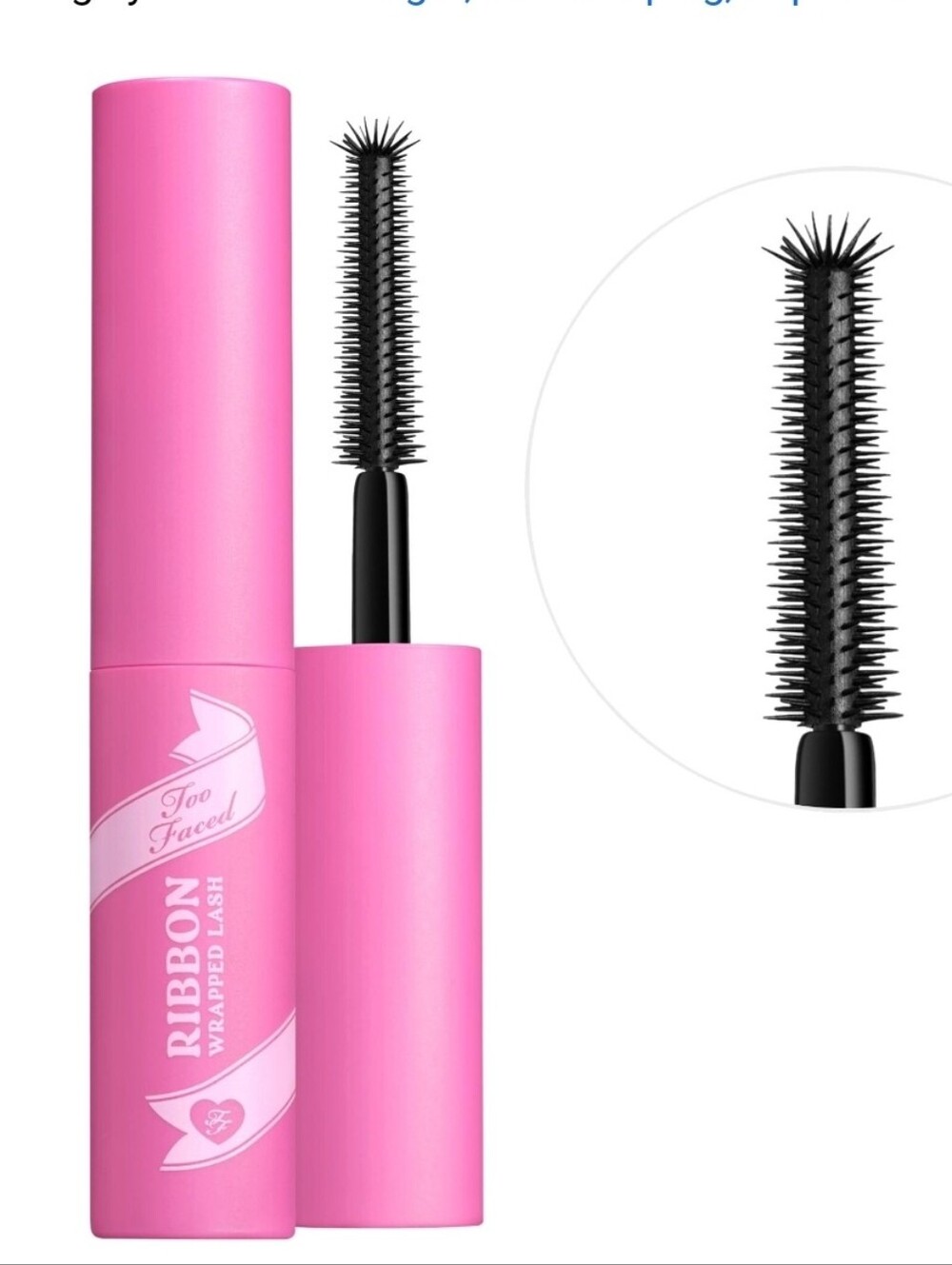 Too Faced Ribbon Wrapped Lash Extreme Length Tubing Mascara Blk 07 Fl oz Travel